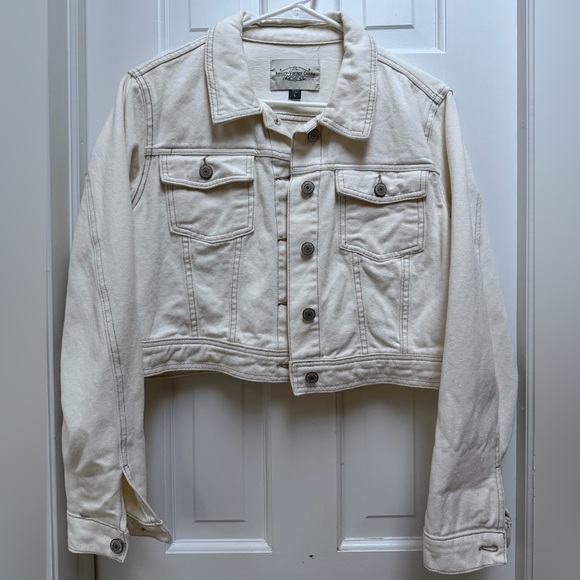 Ashley Vintage Charm Jackets & Blazers - Ashley Vintage Charm Cream Denim Jacket